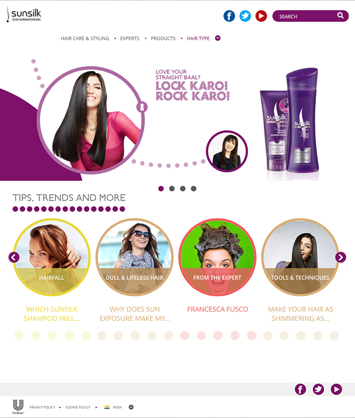 Sunsilk website screenshot